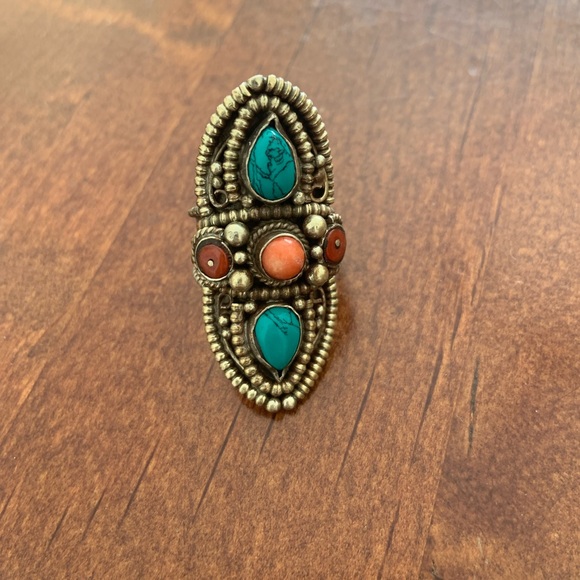 Boho Turquoise ring - Picture 2 of 5